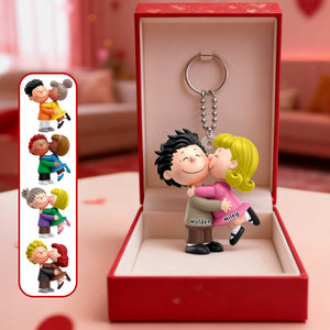 Cute Kissing Couple Acrylic Keychain - Personalized Gifts For Couples 06OHMG190126-Homacus