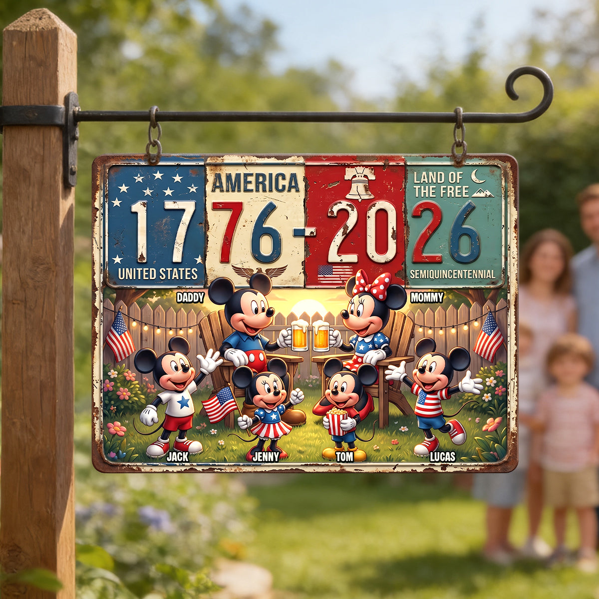 America 250th Anniversary Print Metal Sign - Personalized Gifts For Family 02natn110626-Homacus