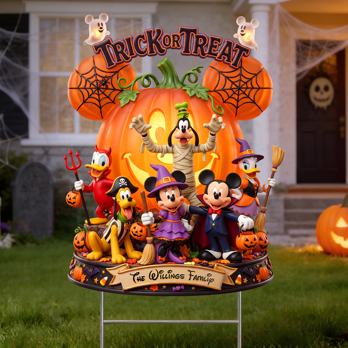 Trick Or Treat Spooky Yard Sign - Personalized Halloween Gifts For Family 06padh100826