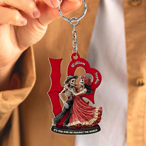 Personalized Gifts For Skull Couple Keychain 02OHDT070125-Homacus