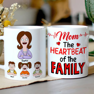 Personalized Gifts For Mom Coffee Mug 04toqn050325hg The Heartbeat Of The Family-Homacus