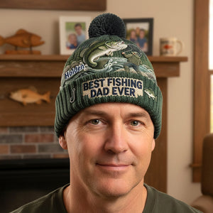 Personalized Gifts For Fishing Lovers Bobble Beanie Hat 03pamg090126-Homacus
