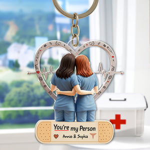 Nurse Besties Acrylic Keychain - Personalized Gifts For Best Colleague 02QHLU290525-Homacus