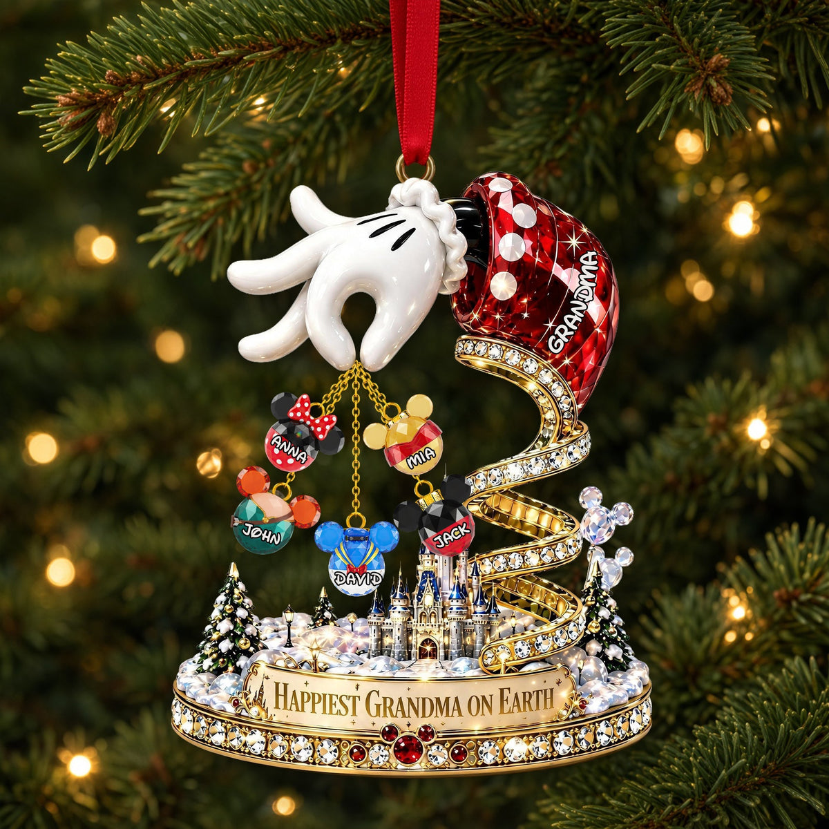 Happiest Grandma On Earth Acrylic Ornament - Personalized Christmas Gifts For Grandma 04ohlu290826-Homacus