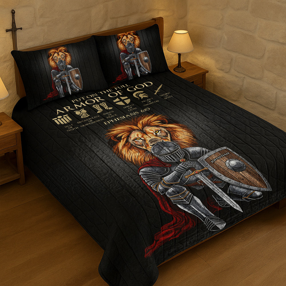 Armor of God Lion Warrior Personalized Qulit Bedding Set 01NADT070725-Homacus