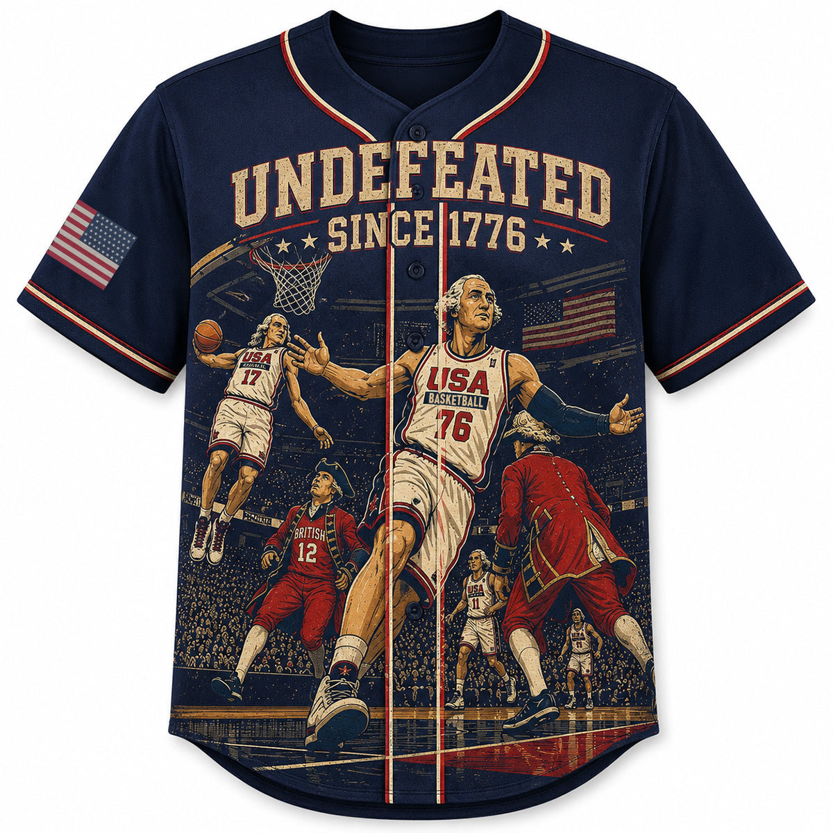 USA 250th Anniversary Baseball Jersey - Personalized Gifts 02natn150626