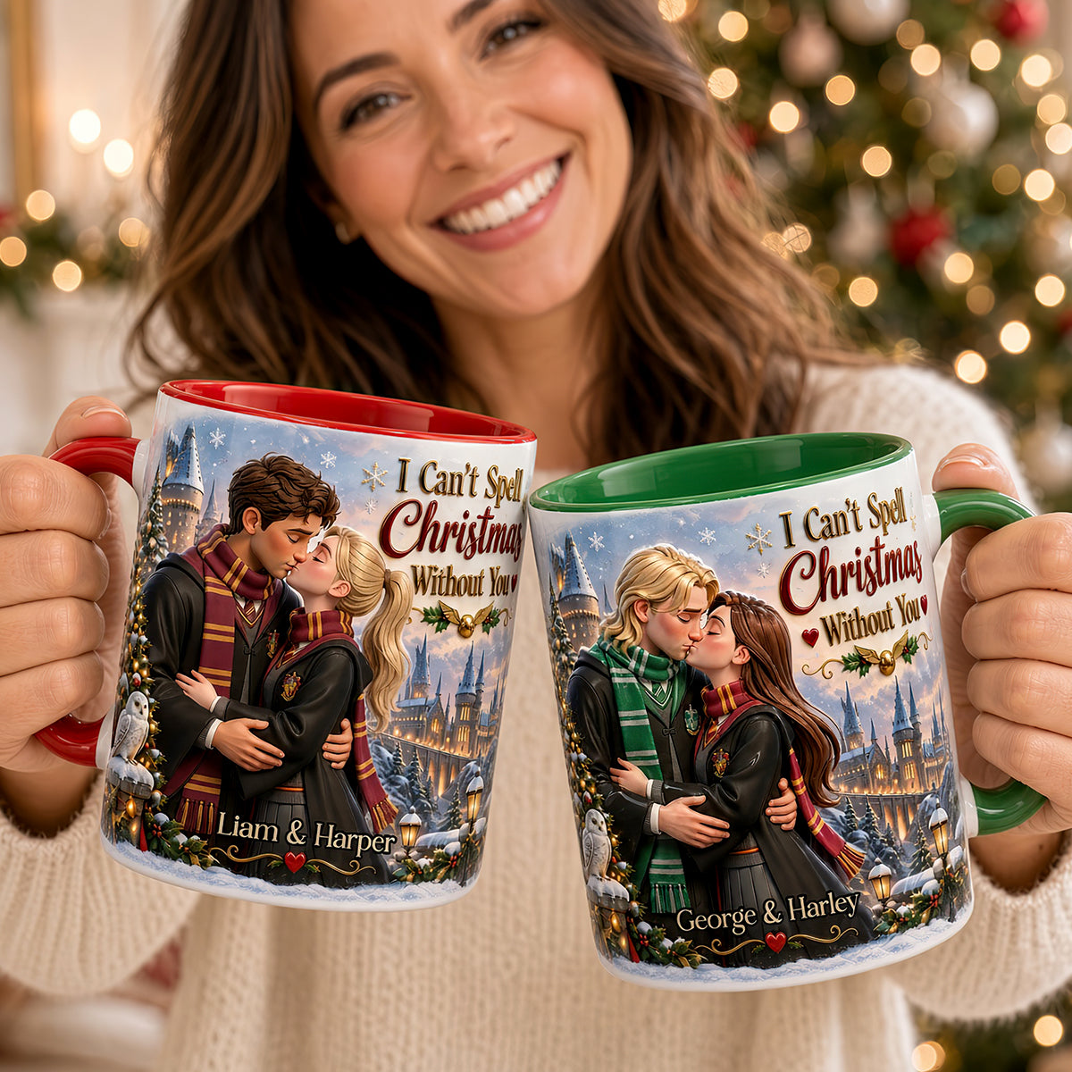 Enchanted Christmas Couple Accent Mug - Personalized Gifts For Couples 02HUDT051026-Homacus