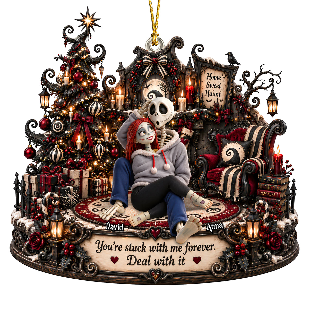 Gothic Couple Christmas Ornament - Personalized Gifts For Couple 02toqn220926