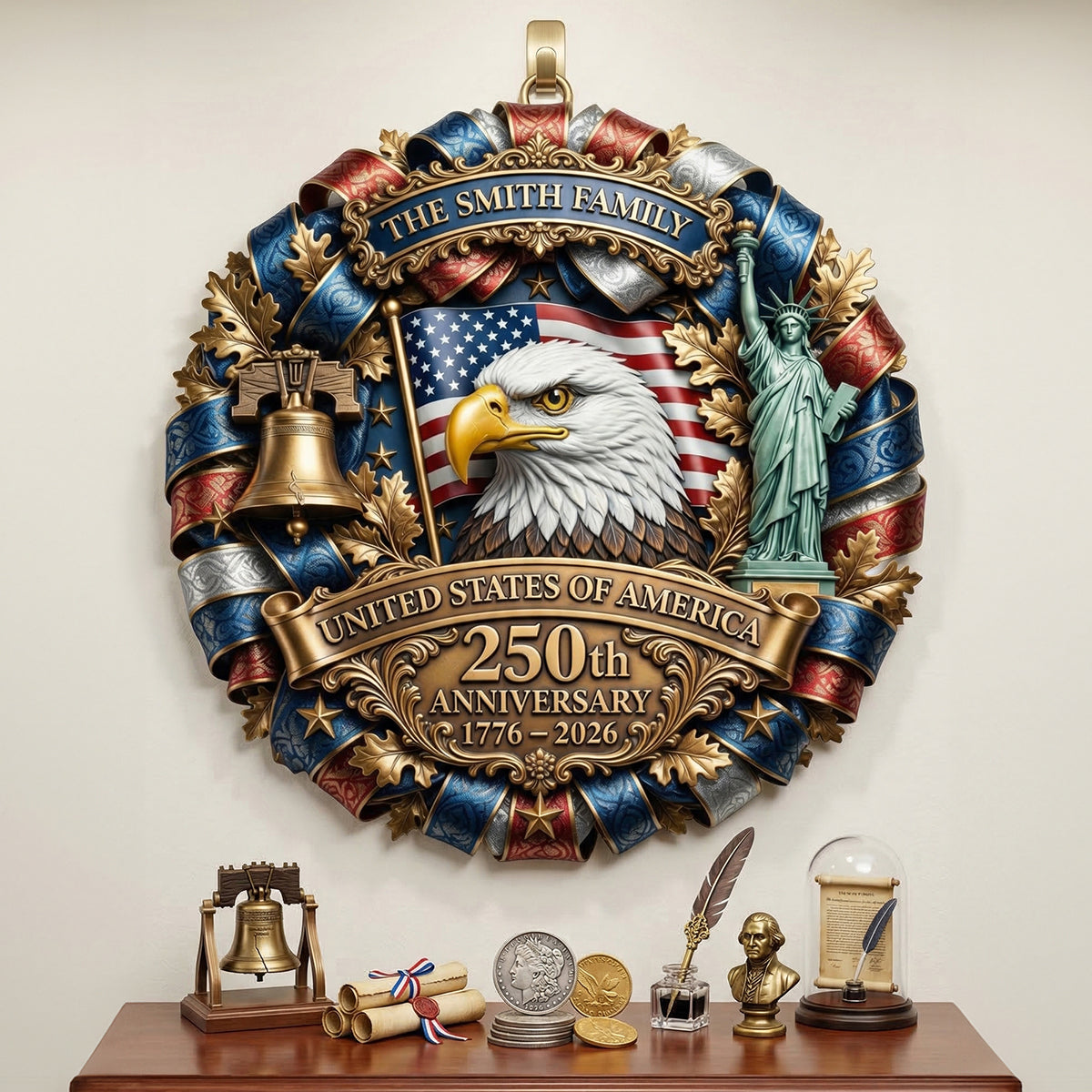 250th Anniversary USA - Personalized Gifts For Patriot Family Metal Sign 01tytn190326-Homacus