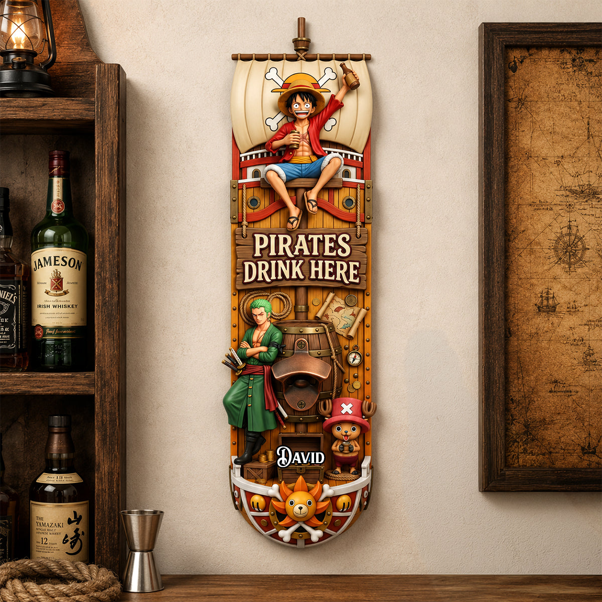 Sea Adventure Wooden Wall Hanging Bottle Opener - Personalized Gifts For Anime Lovers 03tydh180726-Homacus