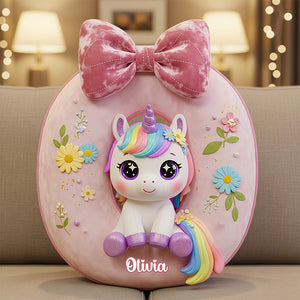 Unicorn Custom Shape Pillow Personalized Gifts For Kid 05PGDT171125-Homacus