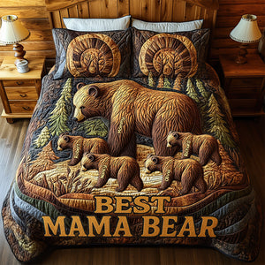 Personalized Gifts For Mom Quilt Bed Set, Best Mama Bear 04TGDT080425-Homacus
