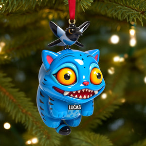Blue Mischief Cat Acrylic Ornament Personalized Gifts For Christmas 02natn101125-Homacus