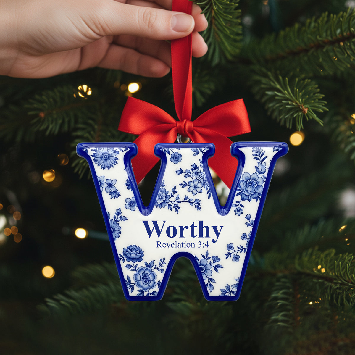 Scripture Initial Christmas Ornament - Personalized Gifts For Christian 01HYLU170925-Homacus