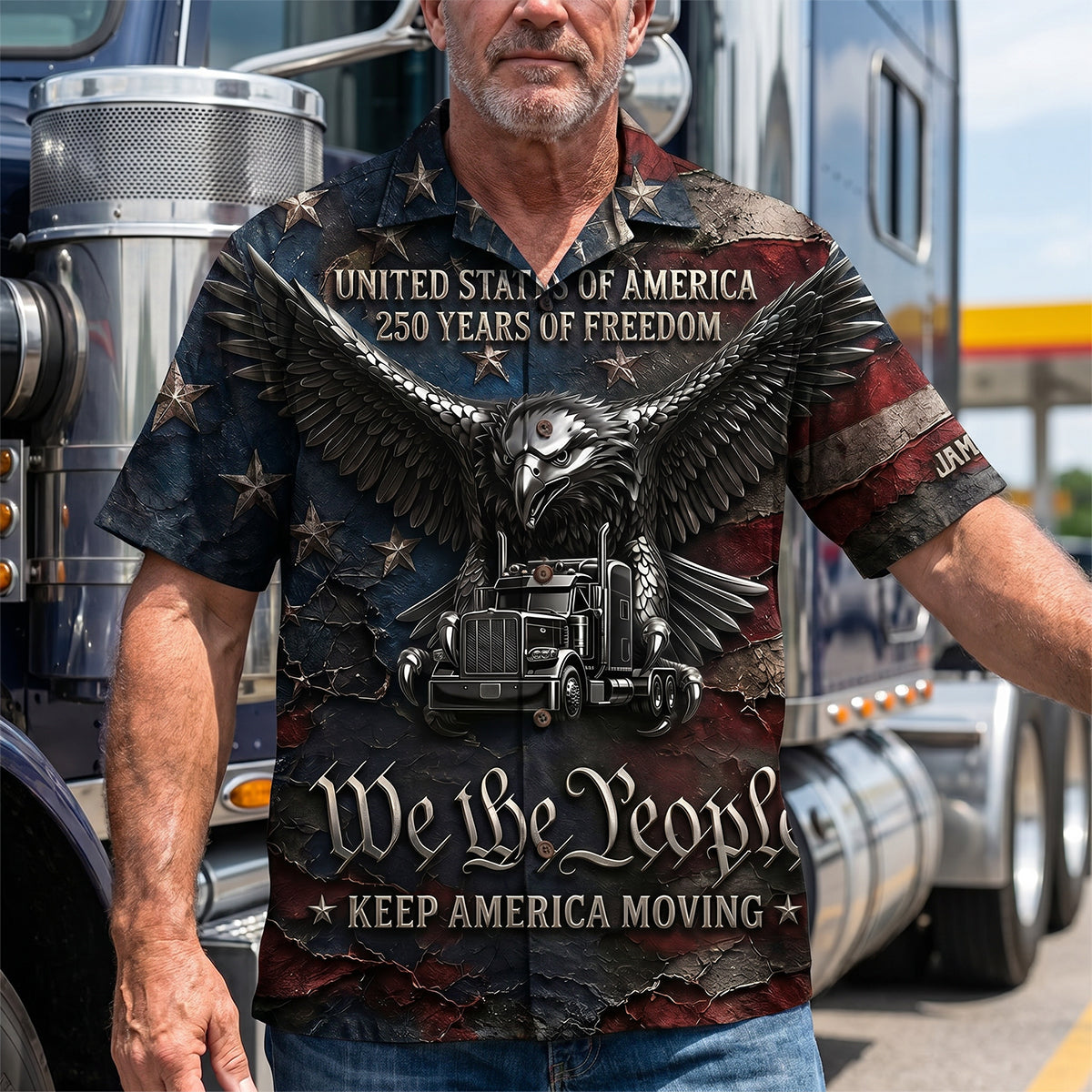 Badass Trucker Keep America Moving Hawaiian Shirt, Personalized Gifts For Trucker 03qhdt260626-Homacus