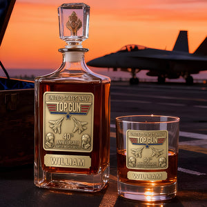 Fighter Aircraft Celebrating 40th Anniversary Decanter Set - Personalized Gifts 03kidt250226-Homacus
