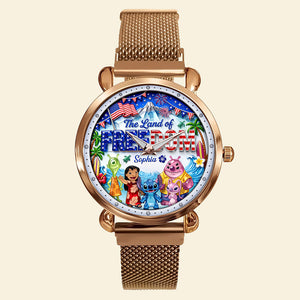 The Land Of Freedom Mesh Strap Quartz Watch - Personalized Anniversary Gift 01PAQN060626-Homacus