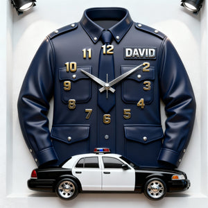 Personalized Gifts For Police Officers Acrylic Hanging Wall Clock 02totn060126-Homacus