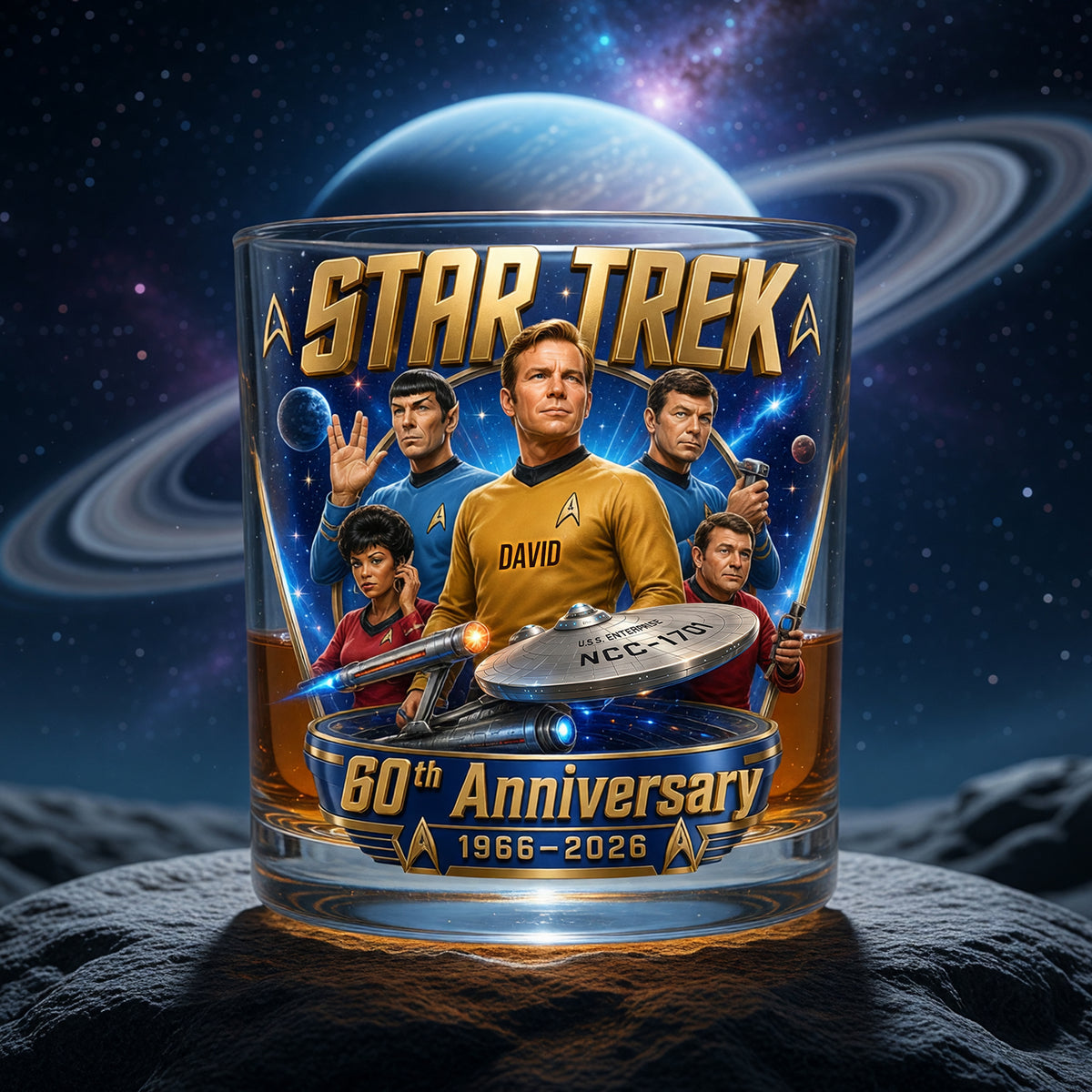 Celebrated 60th Anniversary Drinking Glass - Personalized Gifts 03tyqn080626-Homacus
