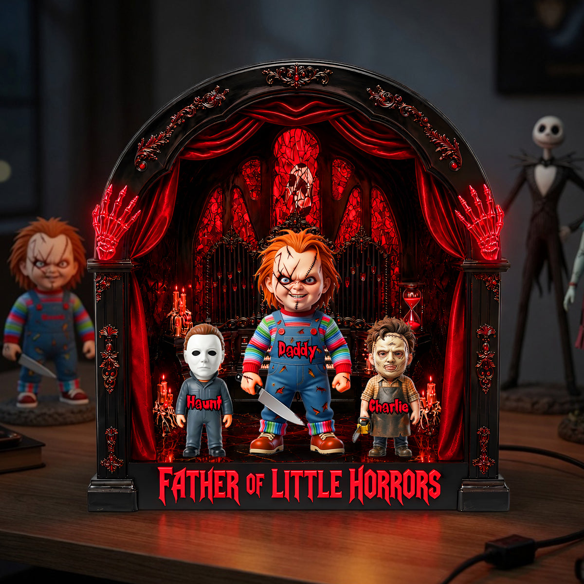 Horror Fans Dad And Kids Acrylic Light Box - Personalized Gifts For Father's Day Light Box 05TYLU120526-Homacus
