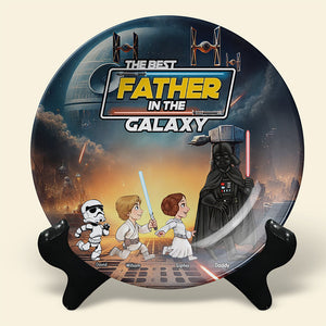 Galaxy Dad Ceramic Round Plate - Personalized Gift For Dad 051XQQN090425-Homacus