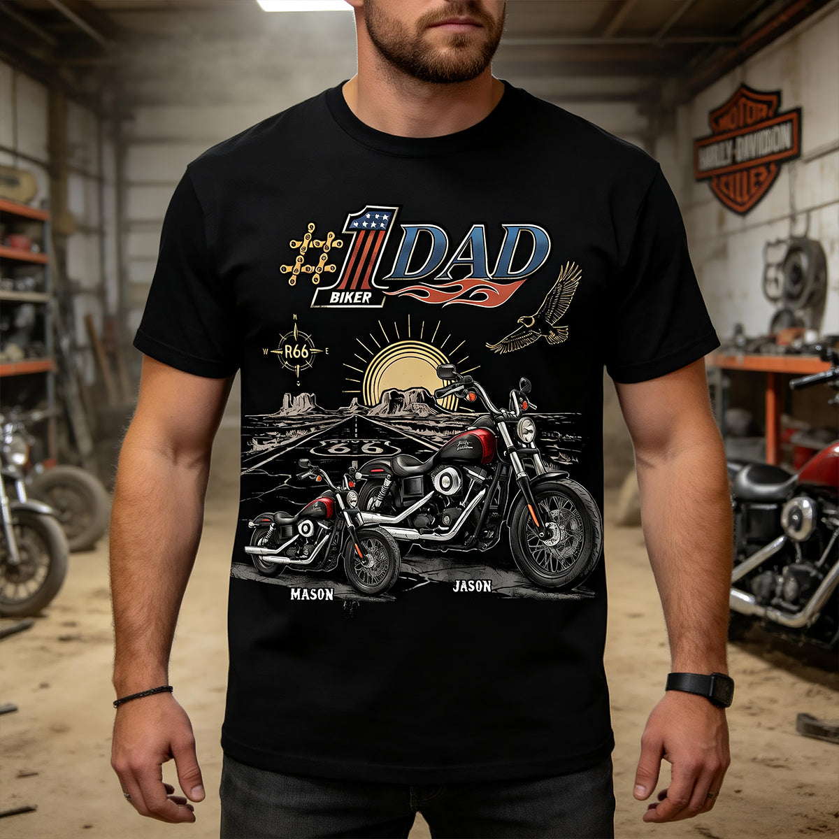 Badass Dad Motorcycle Team Shirt - Personalized Gifts For Biker Dad 04qhdt200526-Homacus