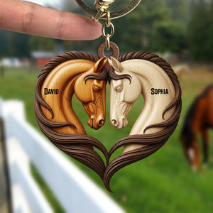 Horse Couple Keychain - Personalized Gifts For Couple 06natn140625-Homacus
