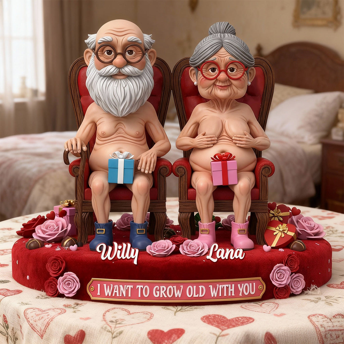 Naughty Old Couple Acrylic Plaque - Personalized Gifts For Couples 02ohmg270126-Homacus