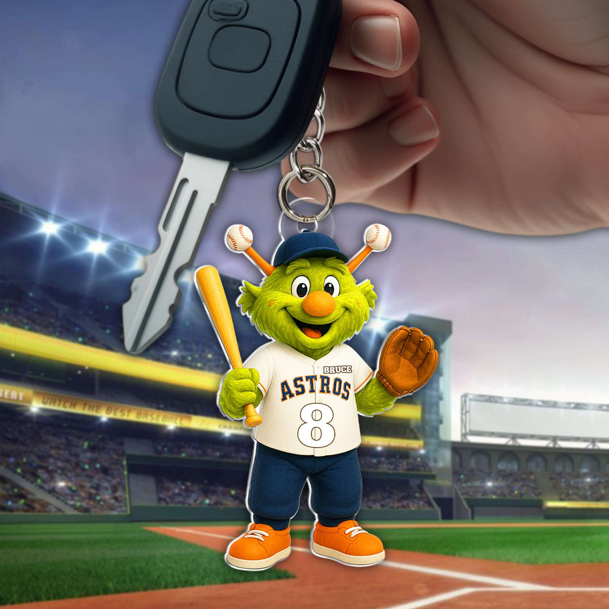 Cute Mascot Baseball Acrylic Keychain - Personalized Gifts For Baseball Lovers 04OHLU070725-Homacus