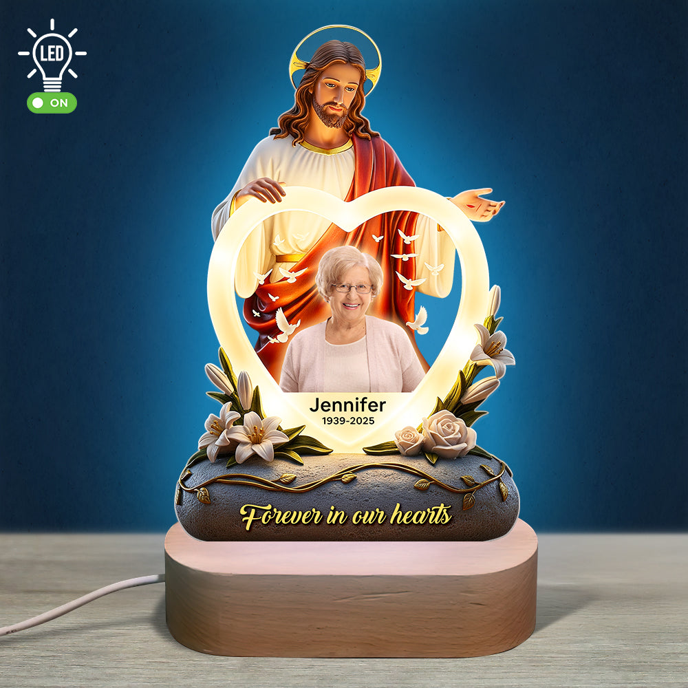 Jesus Forever In Our Heart Led Light - Personalized Custom Photo Gifts For Jesus Lovers 04HUQN030625-Homacus