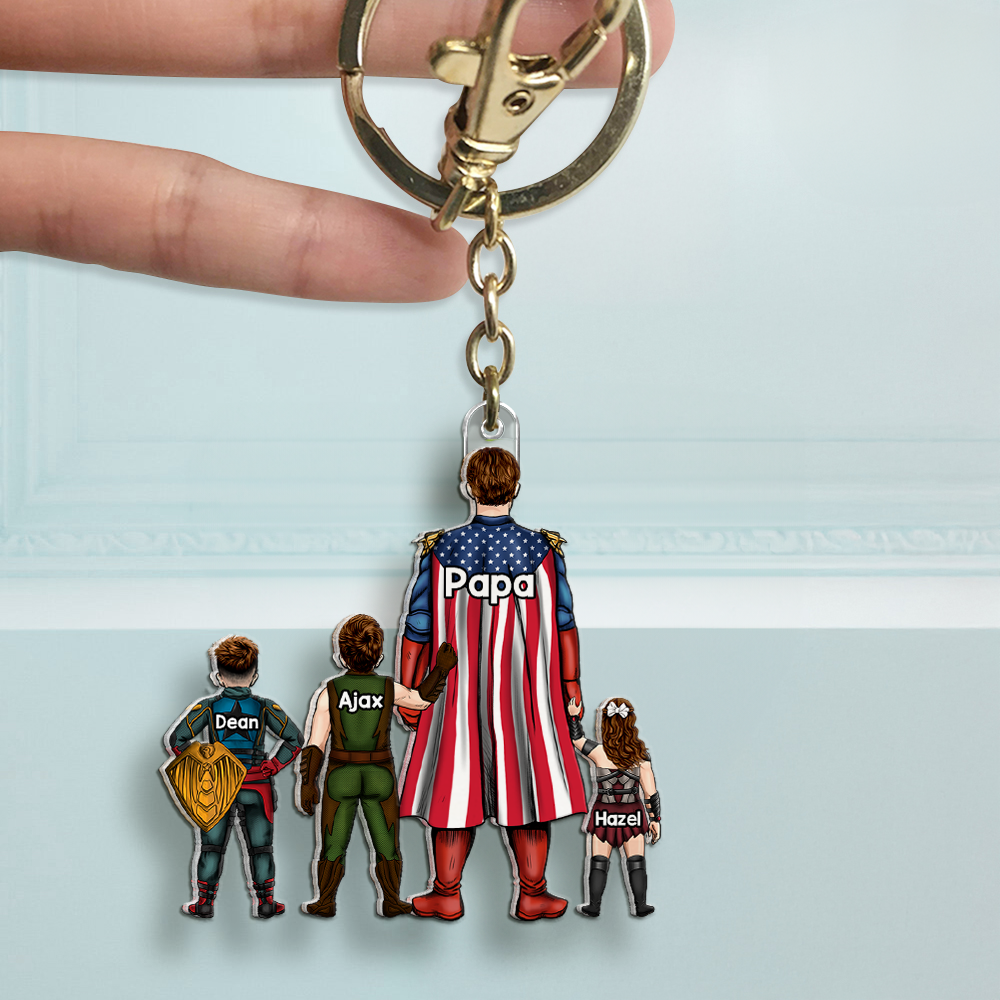 Super Dad Keychain - Personalized Gifts For Dad 06qhhu160525hg-Homacus