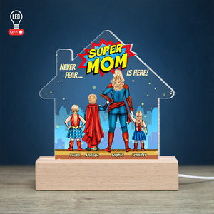 Super Mom Is Here, Personalized 3D Led Light, Christmas Gift For Kids-Homacus