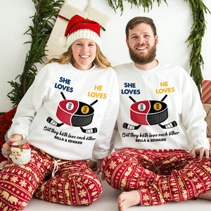 Personalized Gifts For Ice Hockey Lovers Couple Shirt 03huhu300123-Homacus