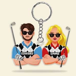 Personalized Gifts For Couple Keychain Golf Couple 051QHHU200125PA-Homacus