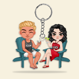 Personalized Gifts For Couple Keychain Drinking Couple 15QHHU110125HH-Homacus