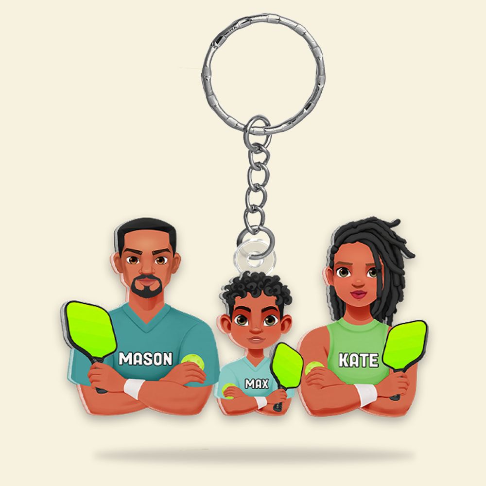 Personalized Gifts For Family Keychain Pickleball Family 012QHHU220125PA-Homacus