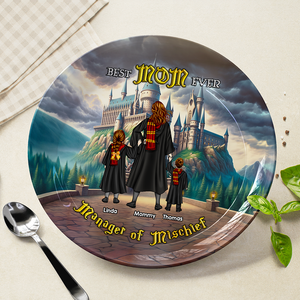 Best Dad Ever Ceramic Round Plate 012achu040425-Homacus