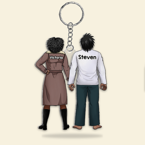 Personalized Gifts For Couple Keychain Anime Couple 01QHHU110125HG-Homacus