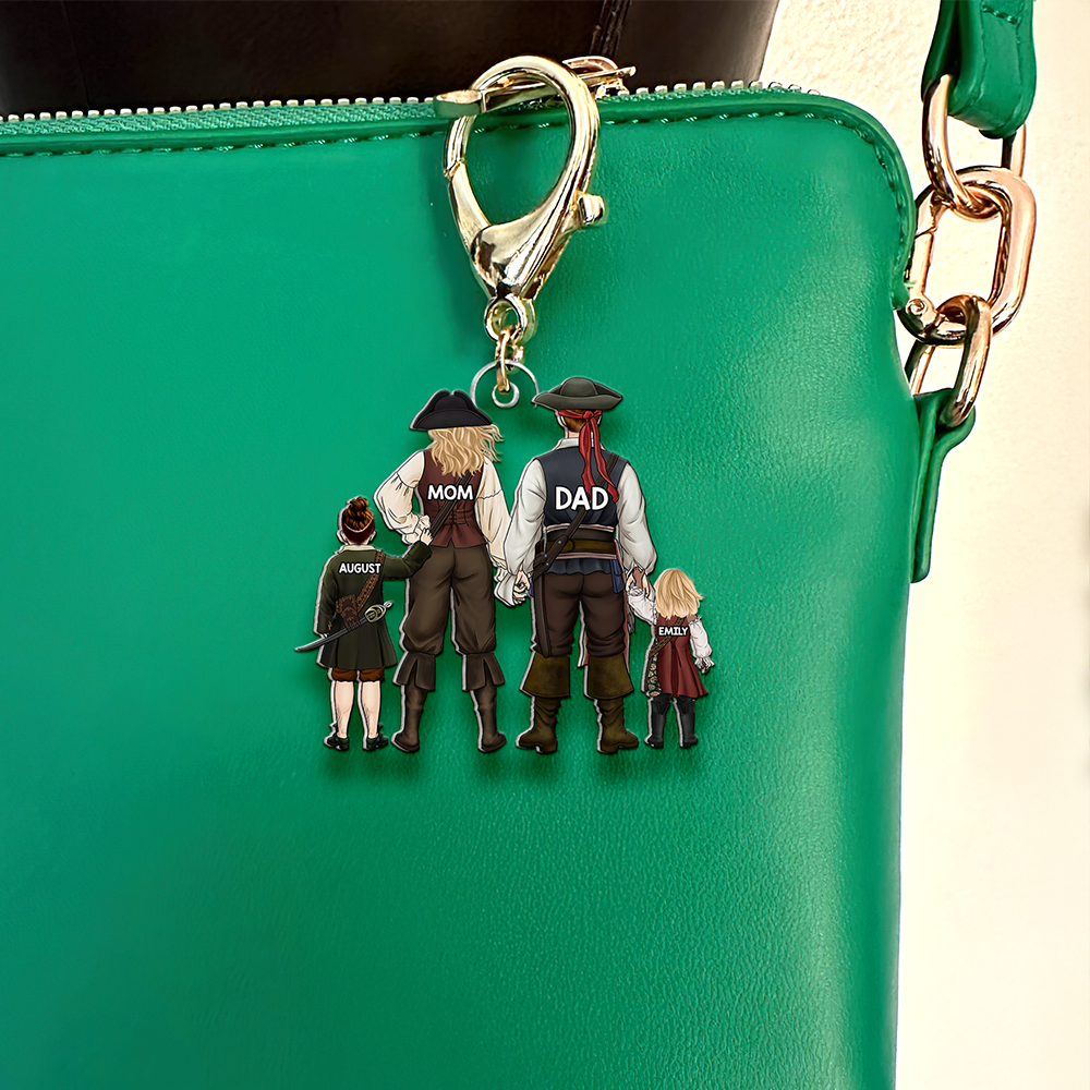Personalized Gifts For Family Keychain Pirate Family 05QHHU080325PA-Homacus