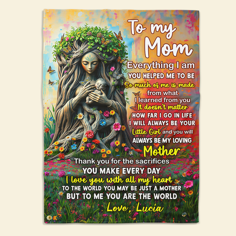 Personalized Gifts For Mom Blanket 02hupu170225 You Are The World-Homacus