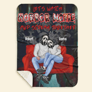 Personalized Gifts For Couple, Horror Couple Blanket 01TODC160724PA-Homacus