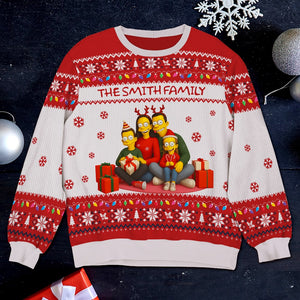 Custom Photo Christmas Gifts For Family Ugly Sweater 04natn250825-Homacus