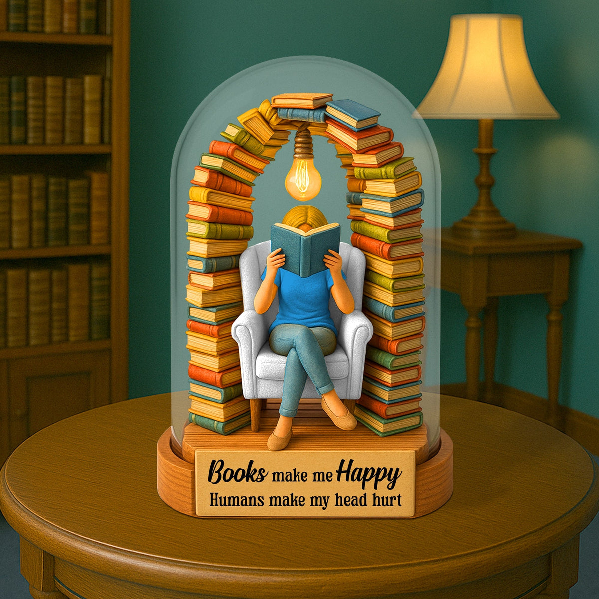 Reading Book Plaque - Personalized Gifts For Book Lovers 05hutn050625-Homacus