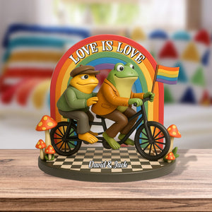 LGBT Frog Couple Plaque - Personalized Gifts For Couple 03natn280525-Homacus