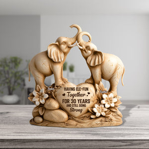 Elephant Couple Plaque - Personalized Gifts For Couple 05tgtn280525-Homacus