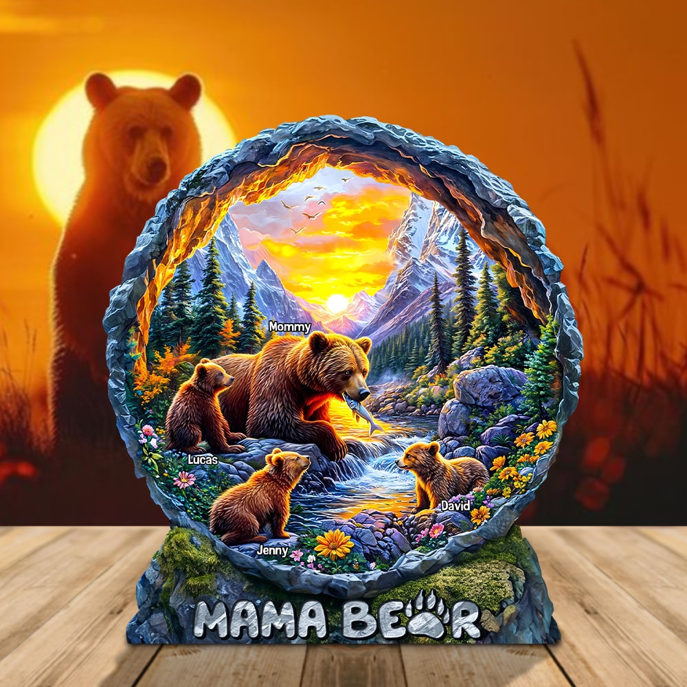 Bear Mom Plaque - Personalized Gifts For Mother 04hutn270325-Homacus