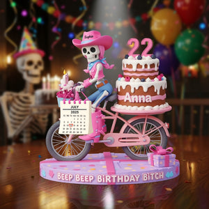 Personalized Birthday Gifts For Friend Acrylic Plaque, Funny Cowgirl Skull 04tgtn230625-Homacus