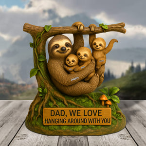 Sloth Dad Plaque - Personalized Gifts For Dad 01natn120525-Homacus
