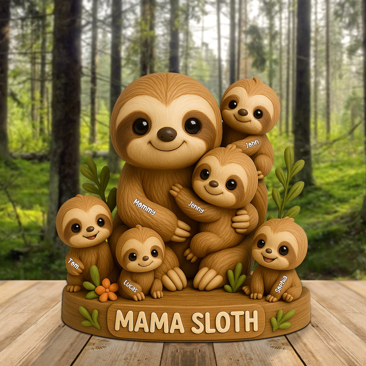 Personalized Christmas Gifts For Mom Plaque Mama Sloth 06natn150425-Homacus