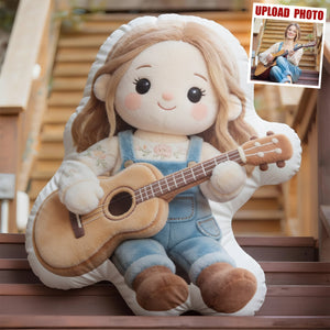 Guitar Girl Custom Shape Pillow - Custom Photo Gifts For Guitar Lovers 02pgdt201225-Homacus